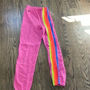 These aviator nation sweatpants size 12 color pink,blue,red,orange,yellow